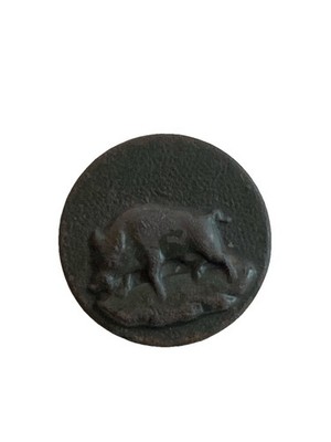 Bouton de Vénerie Ancien Sanglier - Signé T.W & W PARIS (Ancre) - Chasse