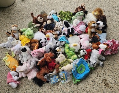 Ganz Webkinz Plush Stuffed Animals Lot of 50 With Used Codes & Accessories