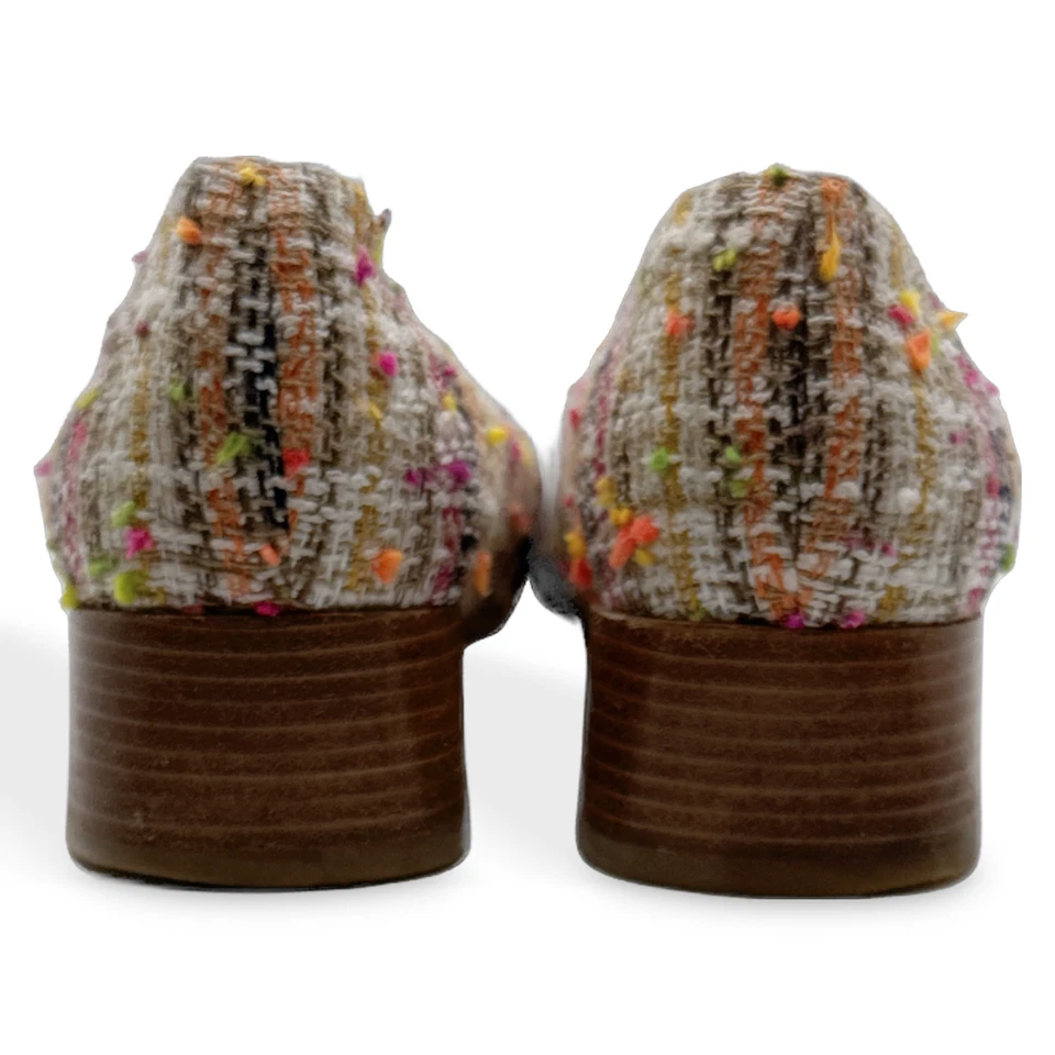 🌸Planos de tweed multicolores de ballet Tory Burch Georgia rosa azul verde para mujer Foto 4 de 4