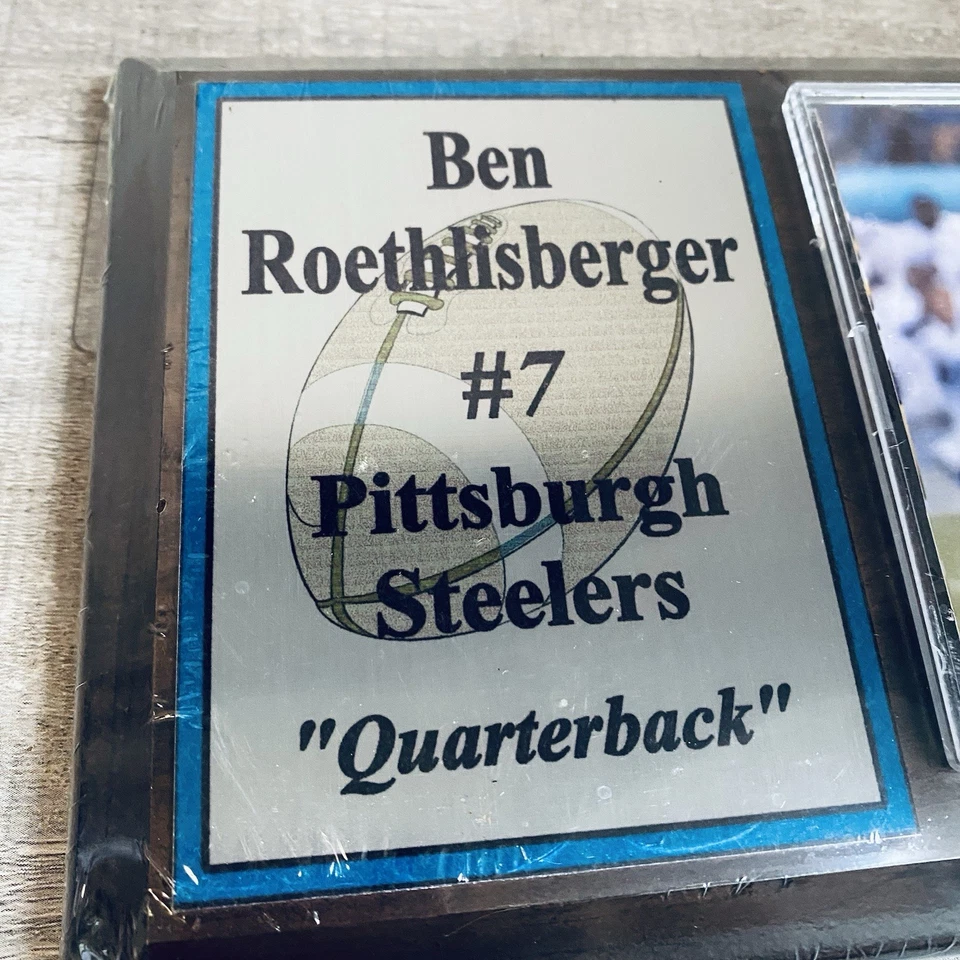 NFL PLACA SELADA DE MADEIRA CARTÃO PITTSBURGH STEELERS BEN ROETHLISBERGER - Imagem 2 de 4