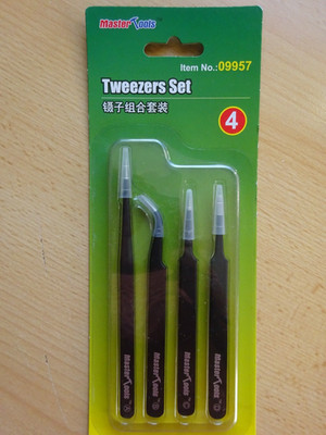 4 Pinzetten Tweezers Set Master Tools f. Modelbau