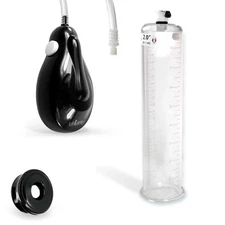 LeLuv eGrip Electric Handheld Penis Pump 9 Inch Length, Soft Black Cylinder Seal