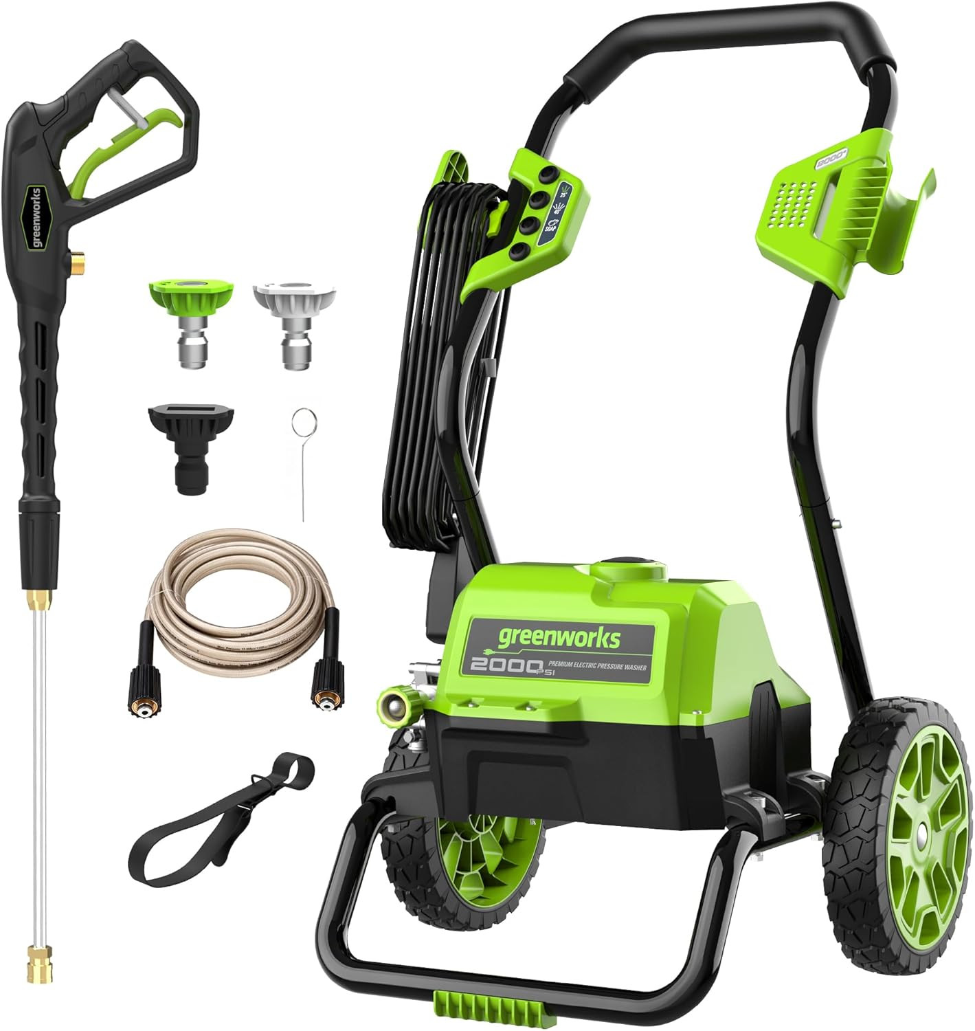 2000 Max PSI @ 1.1 GPM (13 Amp) Electric Pressure Washer (Black Frame) PWMA Cert