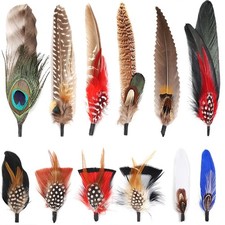 Hat Natural Peacock Feathers - 12PCS Colorful Real Feathers for DIY Fedora, C...