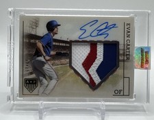 Evan Carter GOLD! 2023 Panini America’s Pastime Material 3 color patch Auto  /15