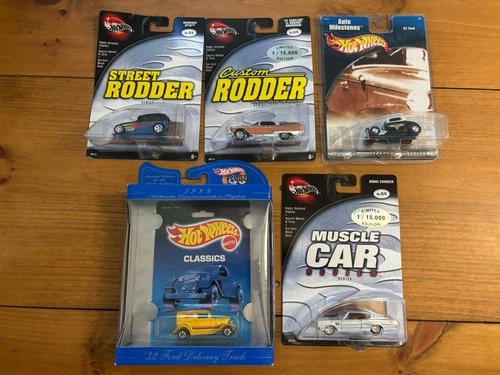 Lot Of 5 Hot Wheels Rods '32 Ford Real Riders Redlines, Midnight Otto, Charger +