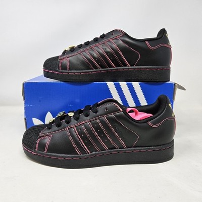 Adidas Superstar II Black Pink Classic Shell Toe Shoes / JS1380 / Women's Size 8