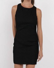 Sage The Label Hideaway Lace Open Back Mini Dress Black