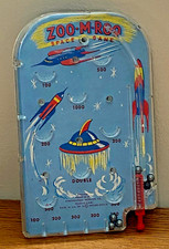 Zoo-M-Roo Space Rocket Toy Game Poosh-M-Up Pinball Toy RARE FA-66