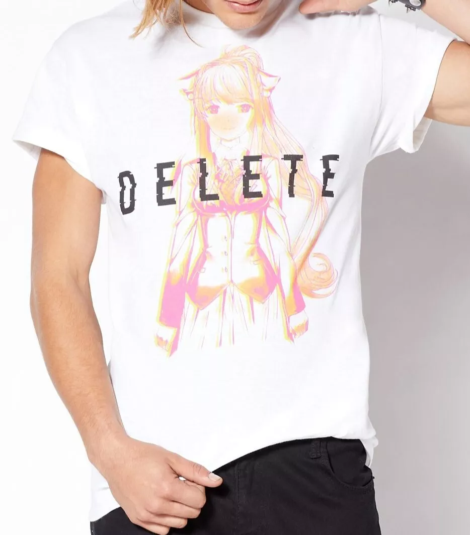 Doki Doki Literature Club Anime Cartoon Men's White Graphic Tee