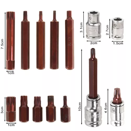 S2 Stecknuss Set XZN Innen Vielzahn Sechskant Torx Steckschlüssel Nuss Bit Satz - Bild 4 von 12