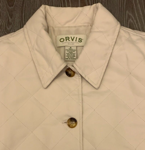 Orvis Quilted Cream Jacket Casual Mid Length Women's UK Size Medium - Picture 3 of 5