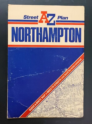 VINTAGE NORTHAMPTON AZ STREET PLAN MAP IN FOLD OUT MAP FORMAT GEOGRAPHERS UPTON
