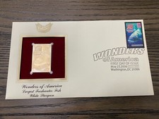 2006 Wonders of America White Sturgeon Largest Fish Replica Golden Cover Stamp
