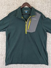 Eddie Bauer Sweater Men's TXL Green First Ascent 1/4 Zip Fleece Pullover
