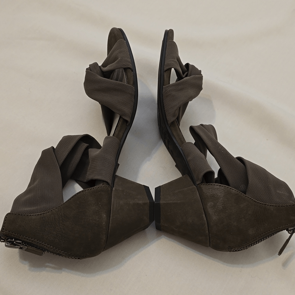 Eileen FisherJoy Knotted Black Mesh Zip Sandals Size 5 | eBay display picture 1