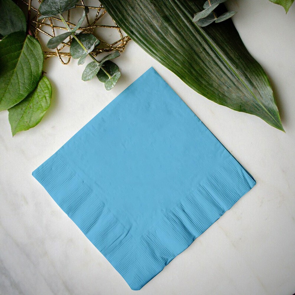 100 Sky Blue Paper Napkins 33 cm x 33 cm 2 Ply Restaurant Catering