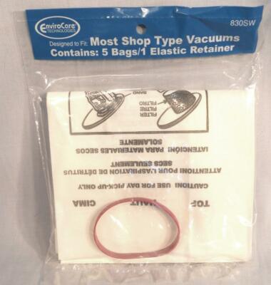 Shop Vac 90101 Bags & Band 1 - 2 1/2 Gallon For Most ShopVac Type Vacuums