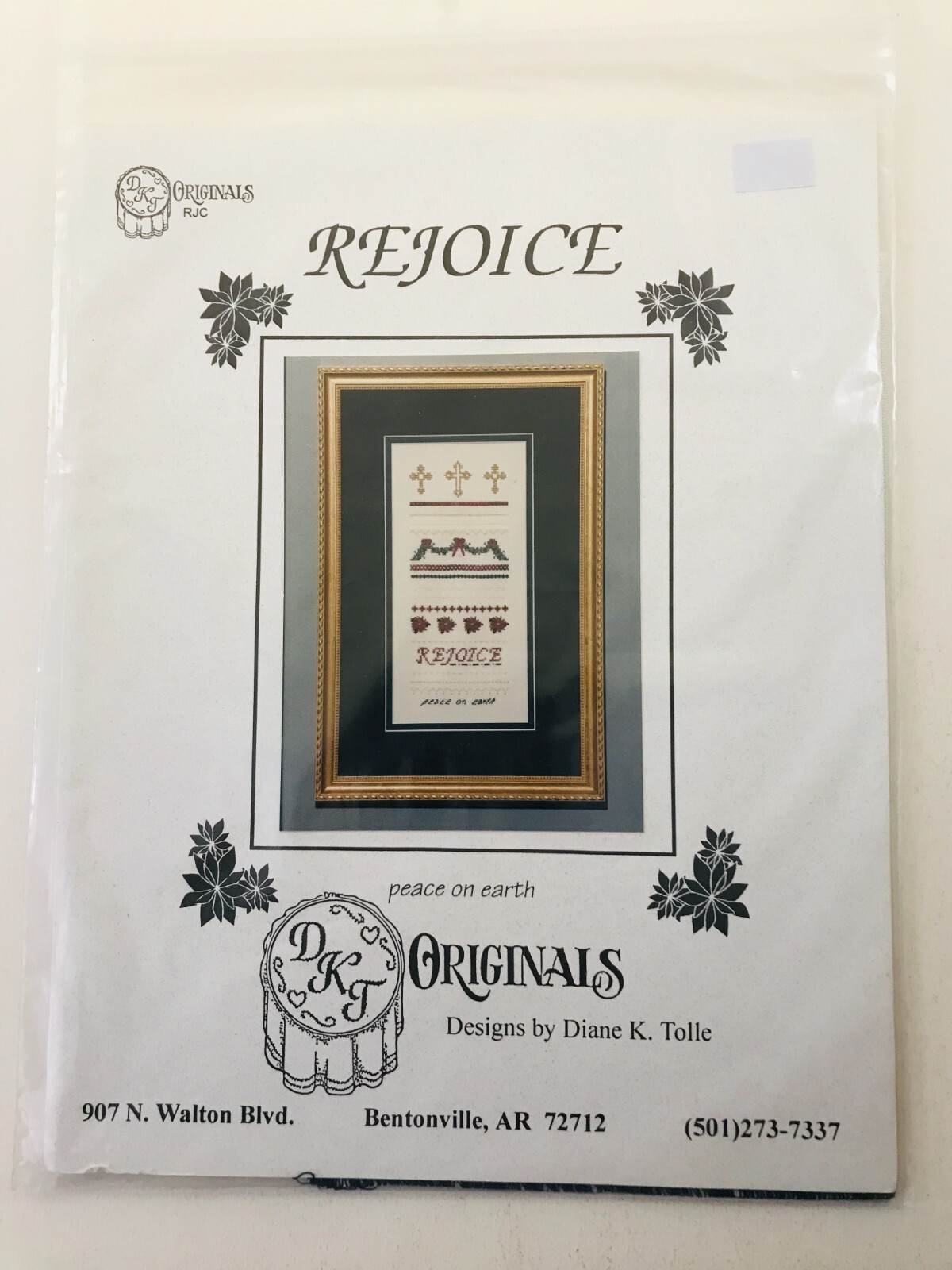 DKT Originals REJOICE SAMPLER Cross & Specialty Stitch Pattern & LINEN Vintage