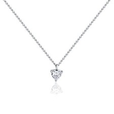 Collana Cristallo Cuore Pendente Bianca