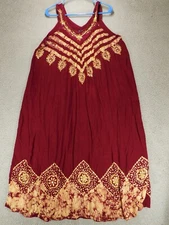 Just Love Free Plus Rayon Bata Tank Dress 100% Rayon Embroidered Flowing