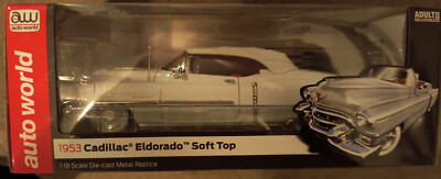 AUTO WORLD 1953 CADILLAC - White Eldorado Convertible 1:18