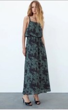 NWT ZARA Sz XS PRINTED MIDI DRESS 6895/243
