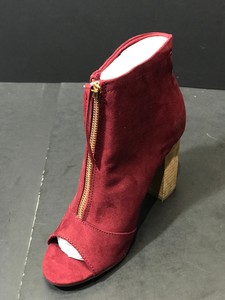 burgundy peep toe booties