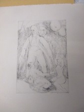 1970 Siegfried R&ouml;ssel Radierung SCHWARZ : &Uuml;bermensch : unbenutzt , m&auml;ngelfrei