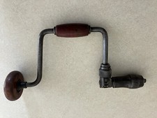 Vntg Millers Falls Reversible Wood Handled Manual Hand Drill Made In The USA