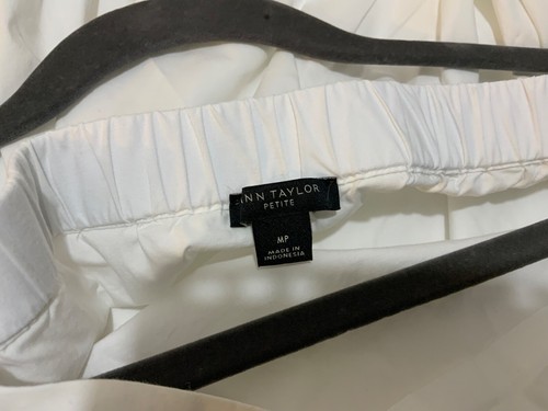 ANN TAYLOR TOP DONNA FUORI SPALLA BIANCO POPELINE -MP - Foto 8 di 10