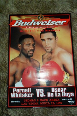 1997 Boxing Poster De La Hoya vs. Whitaker Budweiser 23 X 16 Man Cave