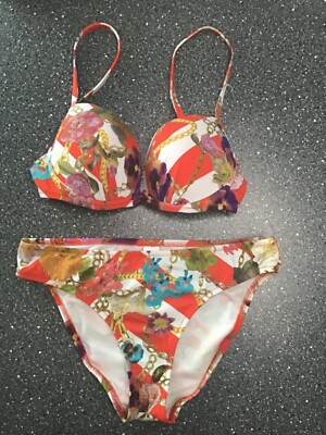 Jolidon Damen Bikini SET Leicht Gepolstert BH mit Bügel Rot Gr. 36B F1908 Neu 