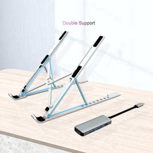 Foldable Aluminum Laptop Stand For Desk Portable Laptop Riser Laptop Holder - Picture 3 of 12