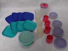 Vintage Tupperware Toys Plates Cups Bowls Pitcher 28pcs picnic party set