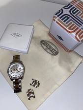 FOSSIL Uhr Damen Armbanduhr Multifunktion bicolor gold-silber