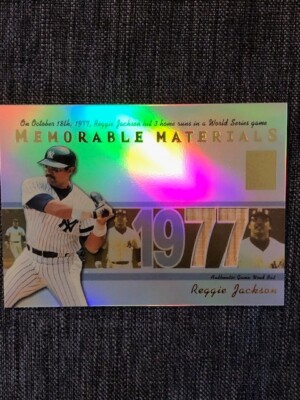 2002 TOPPS TRIBUTE MEMORABLE MATERIALS #MEM-RJ REGGIE JACKSON GAME USED BAT 