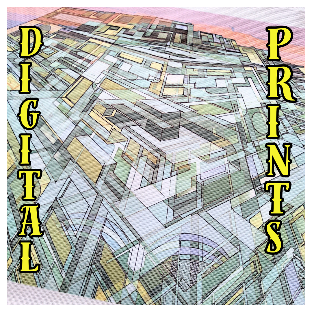 Ancient futuristic alien temple digital print art unique decor fantasy vibrant