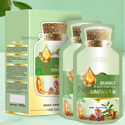 Natural Plant Hair Dye" New_Botanical Bubble Hair Dye 30ml x10 packs Shampoo USA - Picture 10 of 10