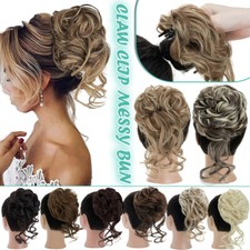 Curly Chignon Messy Bun Jaw Claw Updo Clip in Hair Extensions Hairpiece as Real