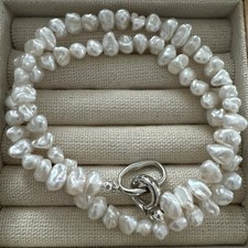 SALE Natural Fresh Water Baroque Pearl Necklace