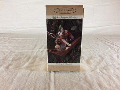 1995 ''FETCHING THE FIREWOOD '' Hallmark Ornament  '' ( NIB ) FOLK ART AMERICANA 