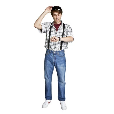 TRAGIC MOUNTAIN Adult Mens Marty McFly Back To The Future Checkered Costume Shirt Top S M L XL