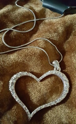 Express Chain w/Rhinestone Heart Pendant  - Statement Piece - NWT