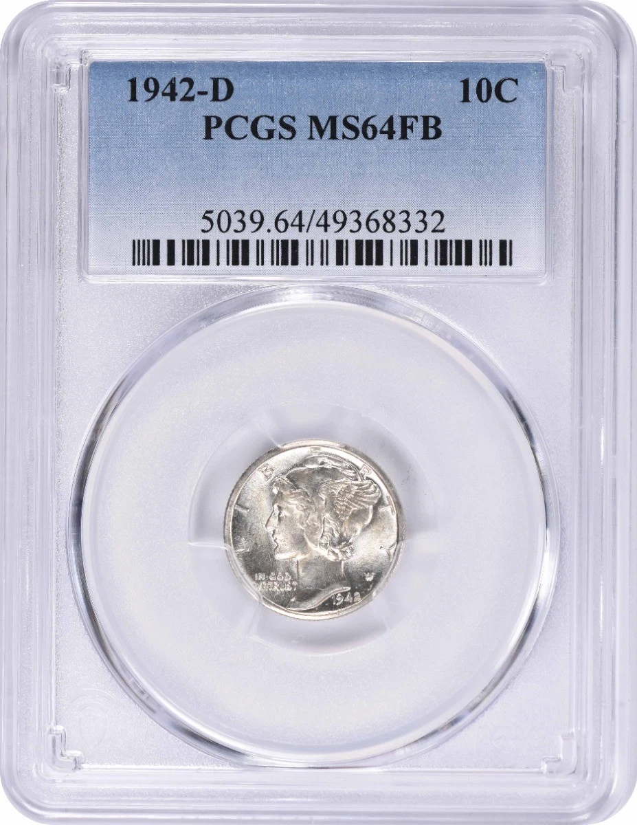 MS 64 Graded 1942 Year Mercury Dimes (1916-1945) for sale | eBay