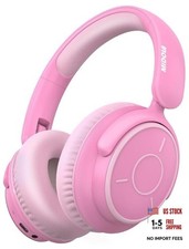 Kids Bluetooth Headphones 68H Play Time,Volume Limit 85/94dB, Foldable Pink