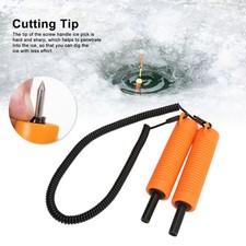 Orange Stainless Steel Ice Chisel Telescopic Ice Breaker For Winter Fishing