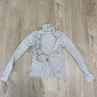 McQ Alexander McQueen Beige Ivory Button Front Peplum Hem Cardigan Size II