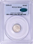 1 OF Only 4 CAC Stickered, 1858-O Seated Liberty Half Dime PCGS MS-63 (CAC)