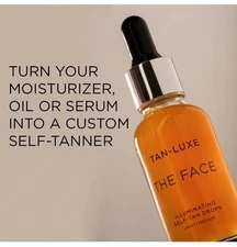 Tan-Luxe NIB Illuminating Self-Tan Drops - Med/Dark - 1.69 Fl Oz MSRP $60